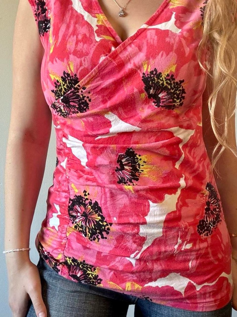 Y2K Ann Taylor Floral Wrap Top
